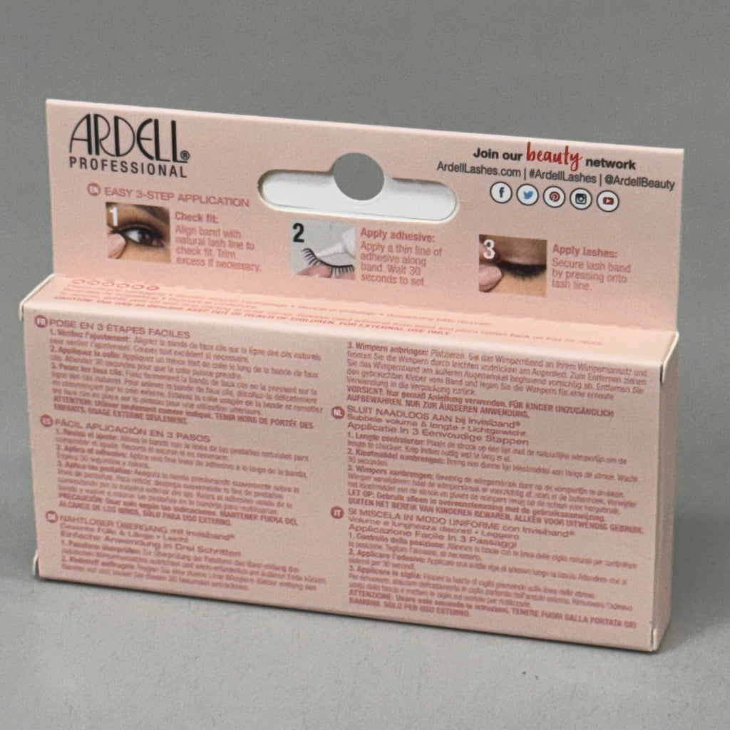 ARDELL (4 PACK, 1 PAIR EACH) Naked Natural Eye Lashes W/ Invisiband Black 420