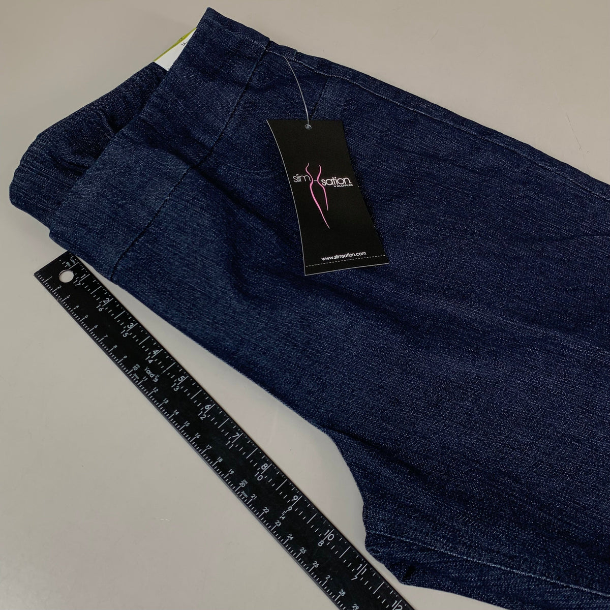 MULTIPLES Ankle Pants Petite Women's Sz 14 Denim M2623P