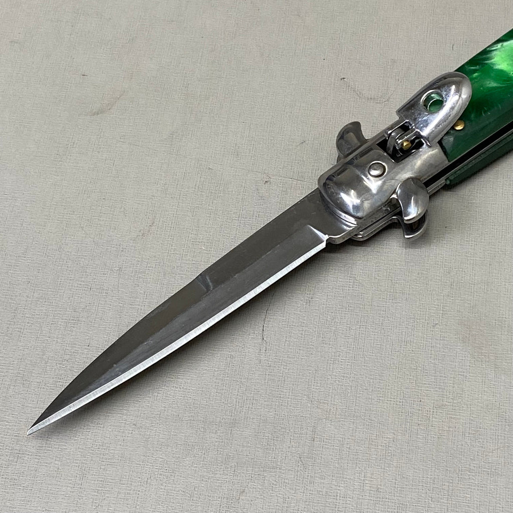 ZA@ ARMED FORCE TACTICAL Hand Crafted OTF Pocket Knife 3" Blade 7" Knife Green Marble ST-8GN
