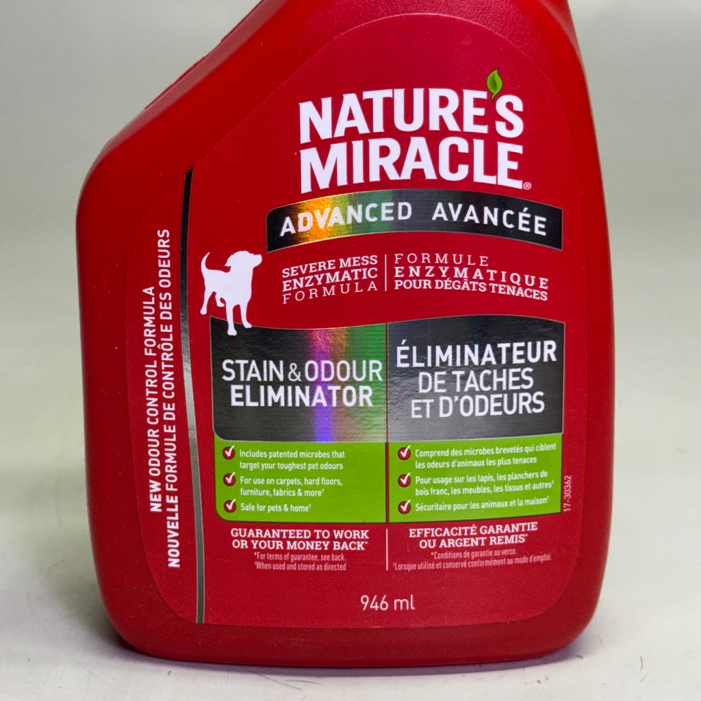 NATURE'S MIRACLE (2 PACK) Advanced Stain & Odour Eliminator 946 ml, Red