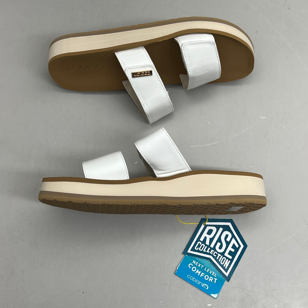 COBIAN Dana Rise Elevated Flatform Style Slide Women's Sz 10 White DNA24-100-10