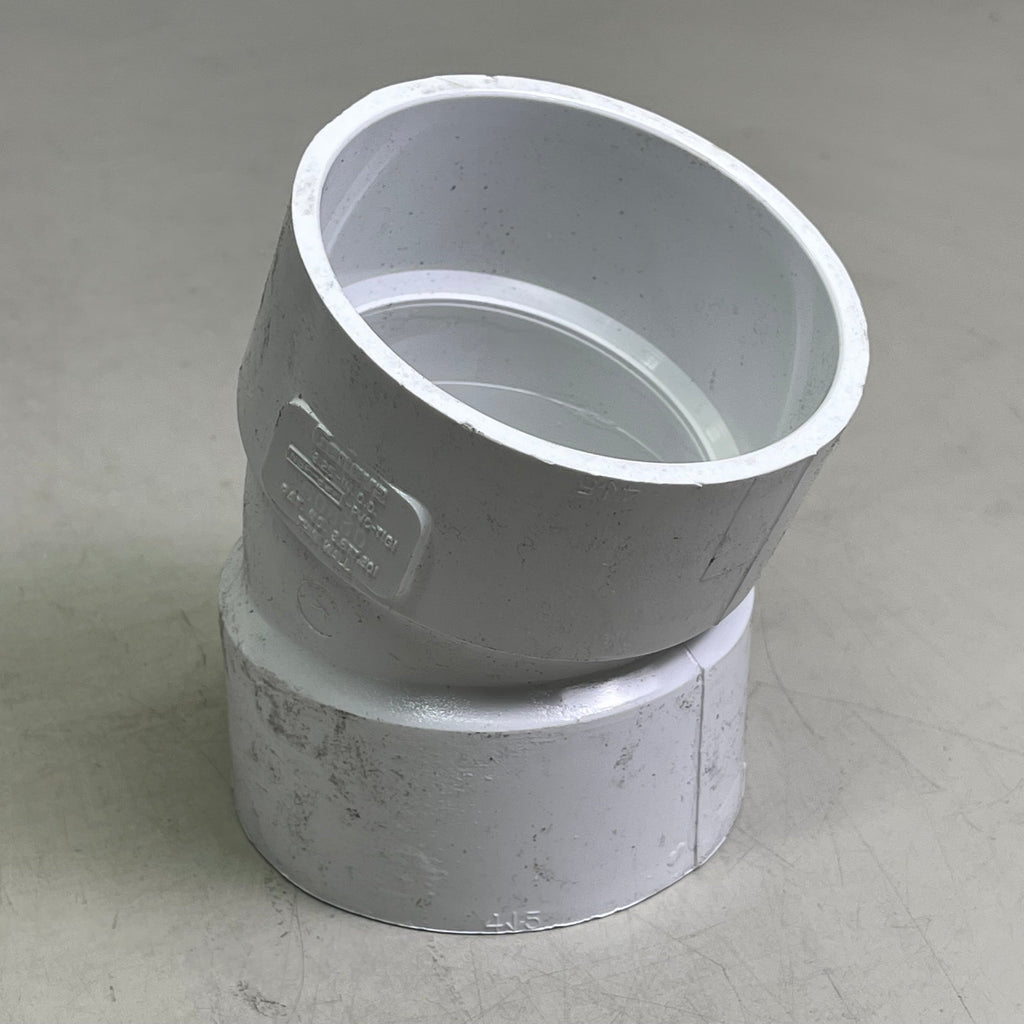 GENOVA (4-PACK) Schedule 30 PVC Hub Elbow 3" x 3" 22.5 Degree G60830