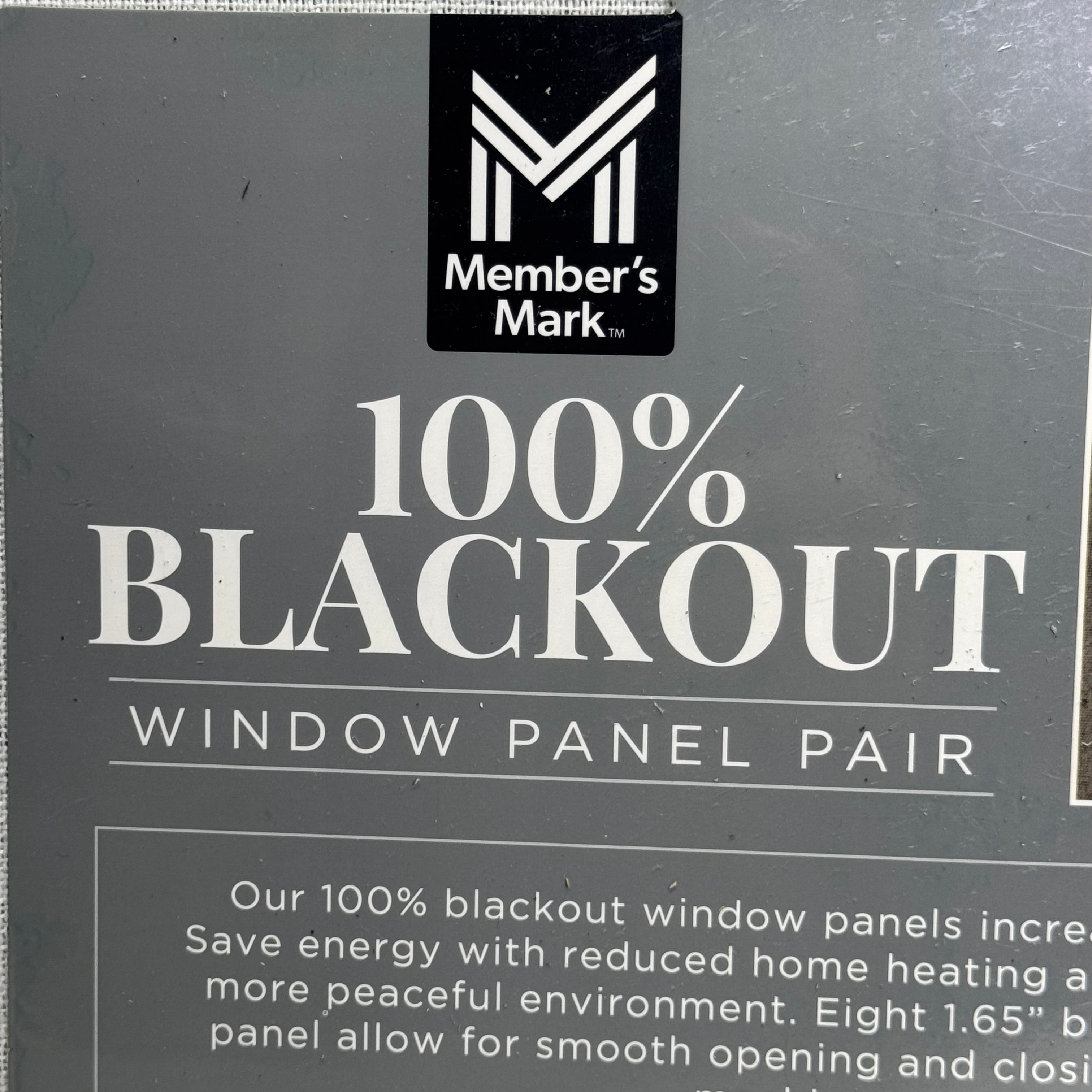 MEMBER'S MARK Window Panel Pair 100" W x 84" L, Light Grey