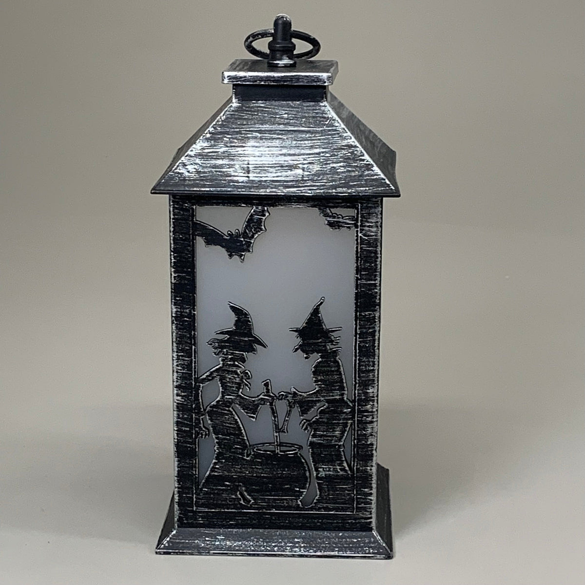 TRANSPAC Halloween Lantern Witches Silhouette Multicolor Lighted Lantern 12"