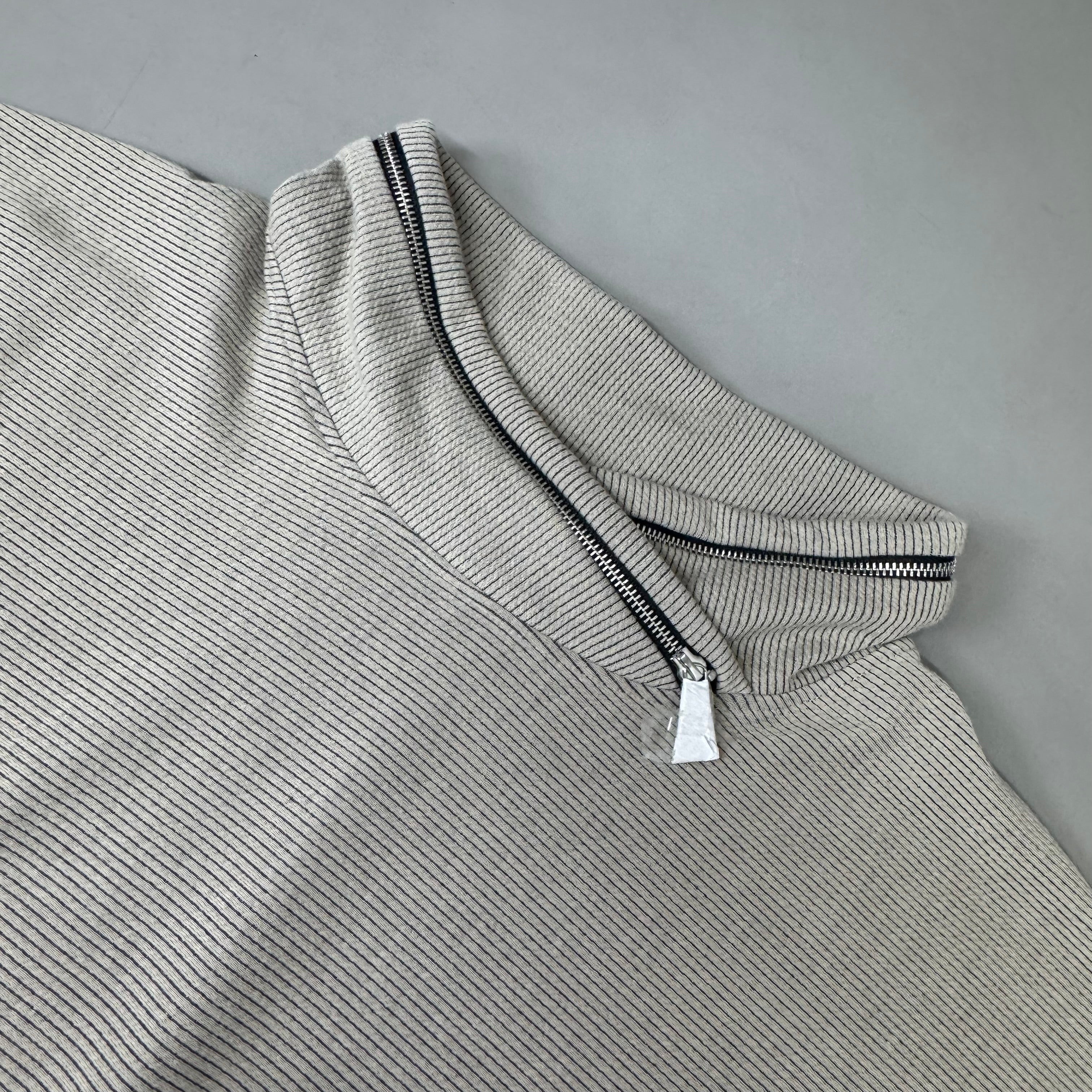 MULTIPLES Zippered Cowl Neck Top Petite Women's Sz PL Stone M44802TP