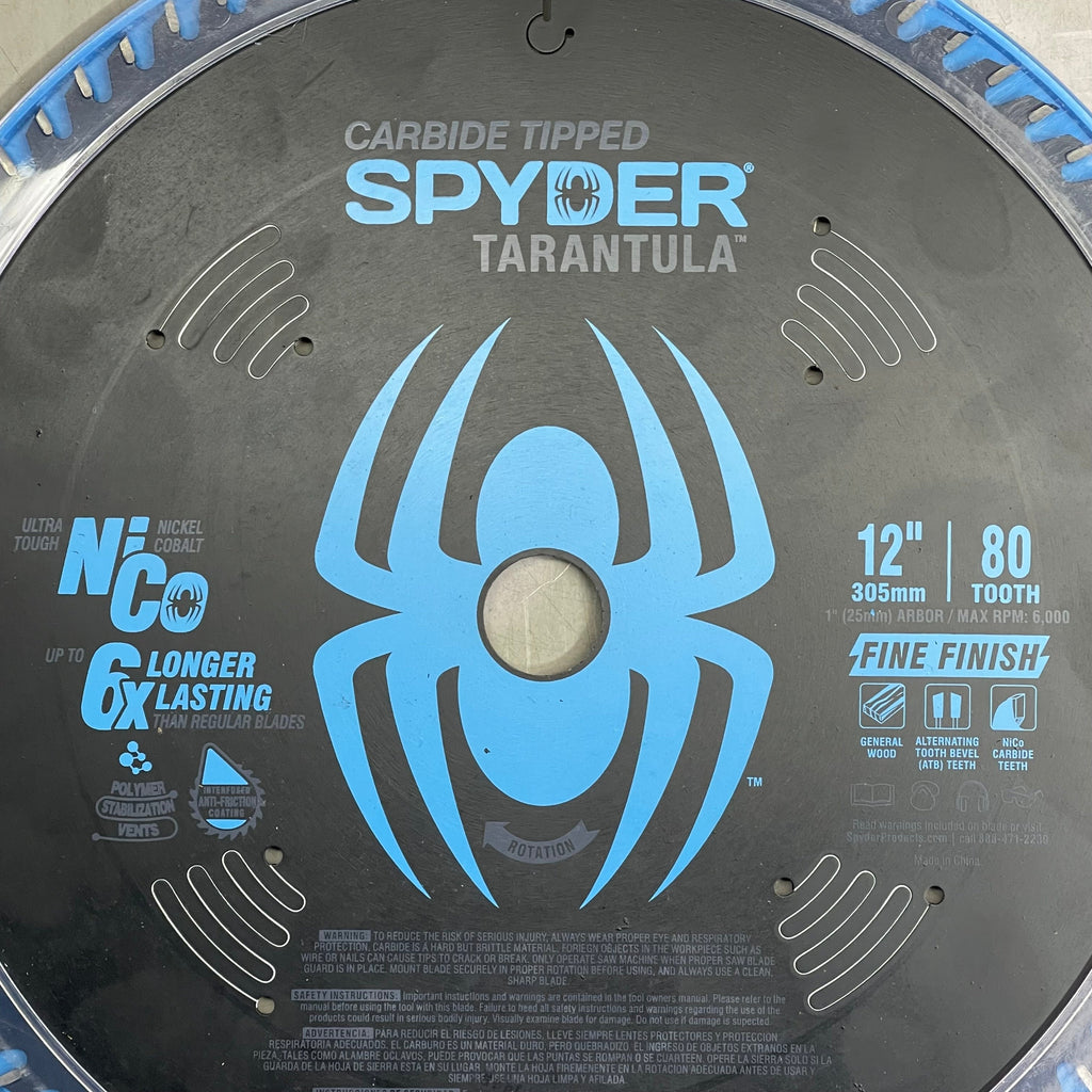 SPYDER Tarantula Fine Finish Circular Saw Blade 80-Tooth, 12" Black 13054