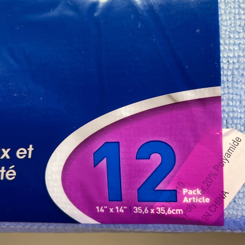 MULTI-TASK (12 PACK) Microfiber All Purpose Cleaning Towels Sz 14" x 14" 3-5128