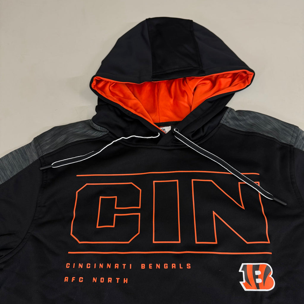 NFL Cincinnati Bengals Hoodie AFC North Sweatshirt Pullover SZ L Black 1802967