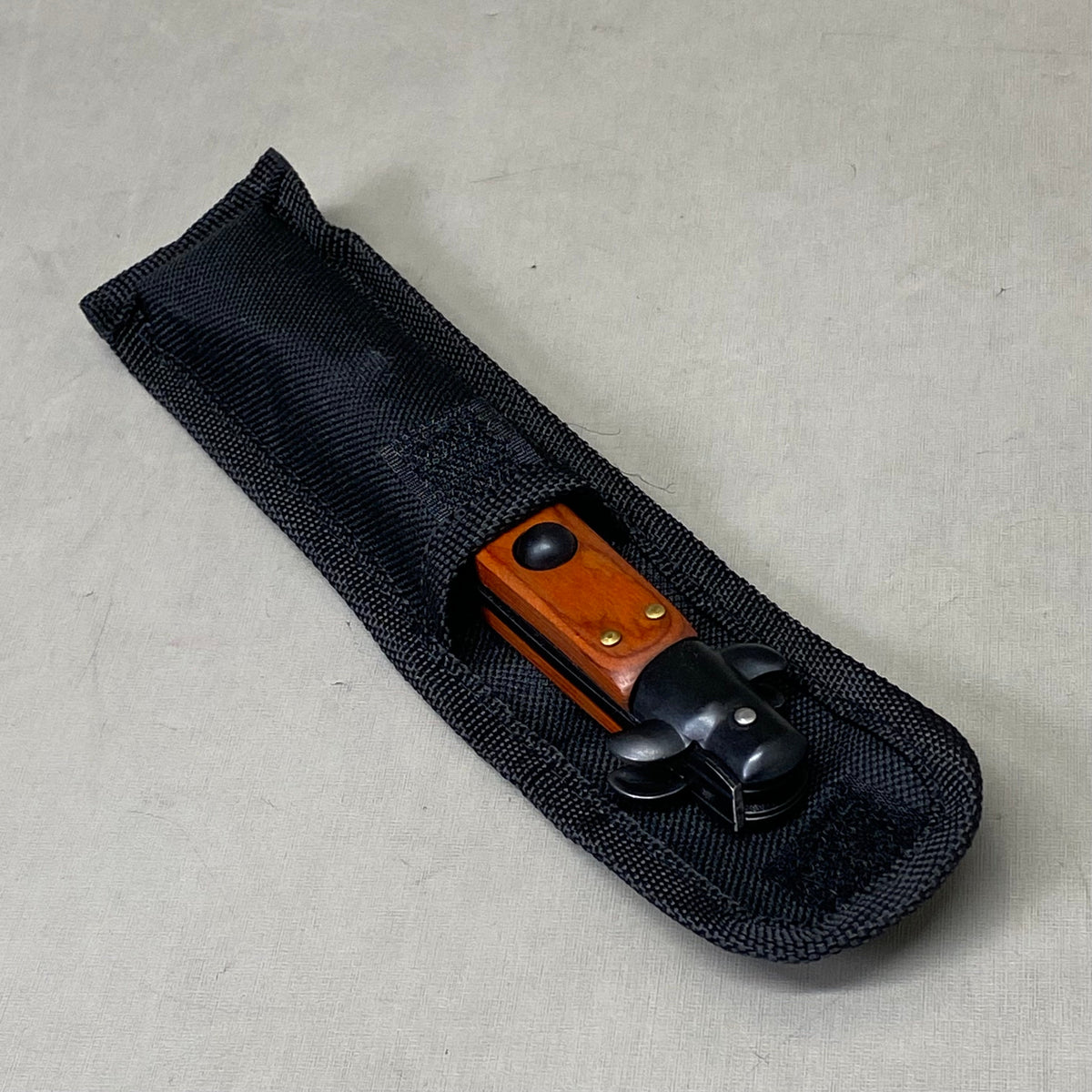 ZA@ ARMED FORCE TACTICAL Handcrafted OTF Pocket Knife  4" Blade 9" Overall Length Redwood ST-6BW
