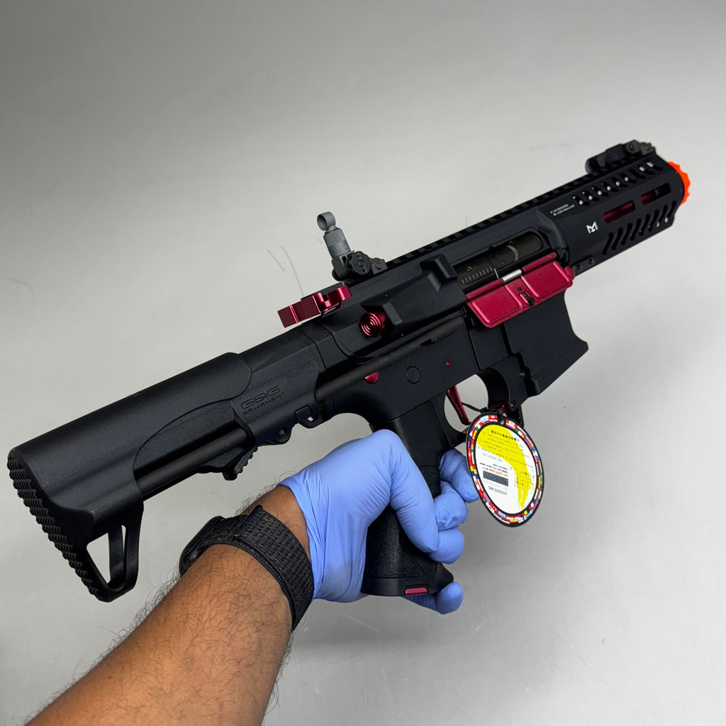 G & G ARMAMENT Airsoft Combat Machine Super Rangers Fire ARP 9 Series Black & Red