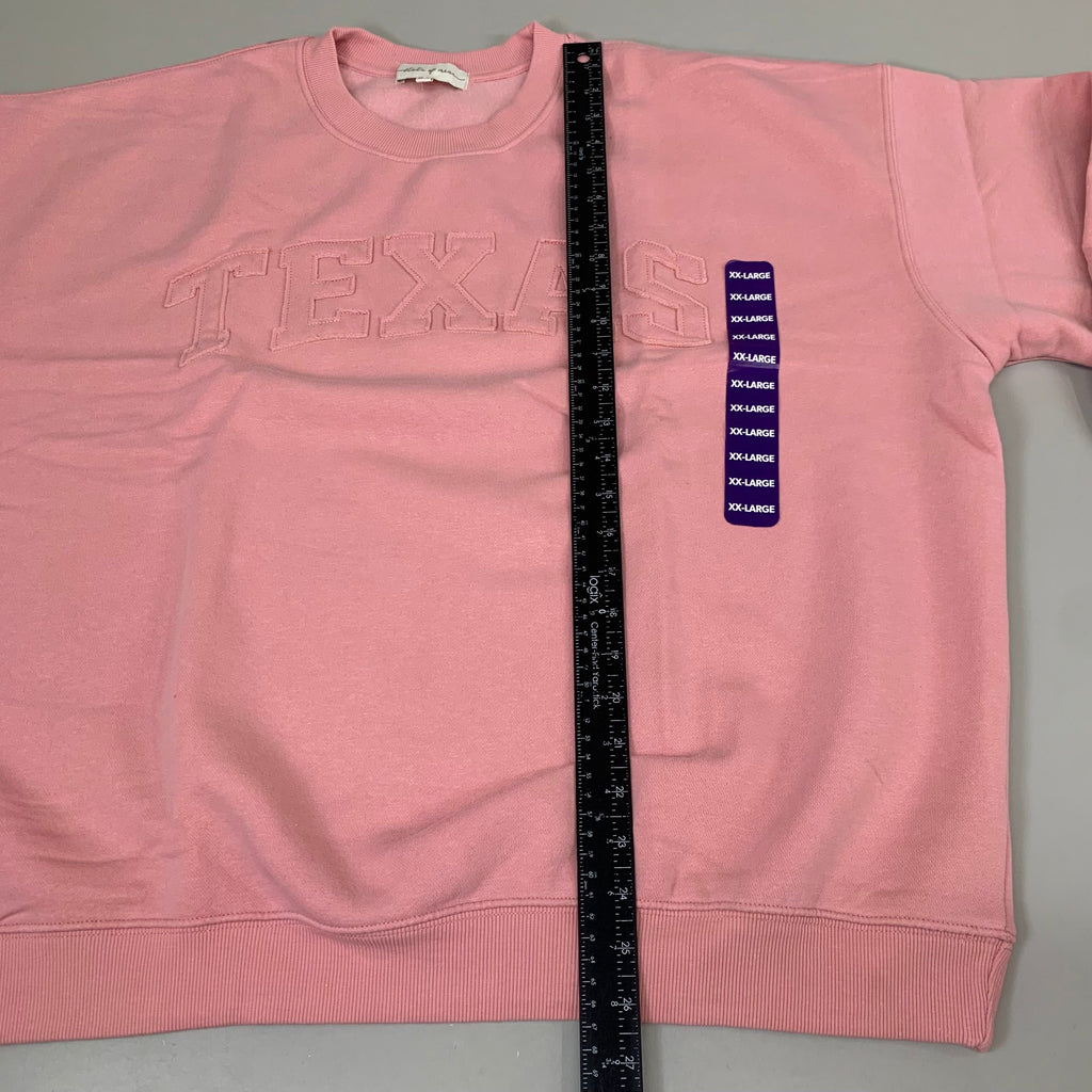 STATE OF MINE Women's Texas Print Sweatshirt Sz-XXLarge Blush 15711
