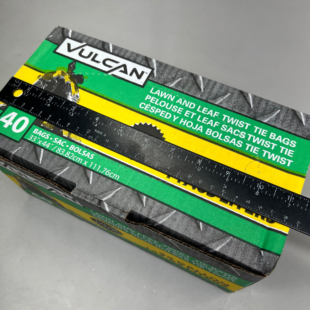 VULCAN (40 Bags) Lawn & Leaf Twist Tie Trash Bags 39 Gallon, Black