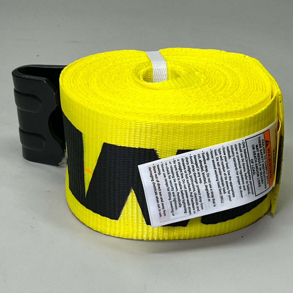 ANCRA Winch Strap 5400 lb Load Limit Sz 4" W X 30' L Binder Yellow 3795-10-30