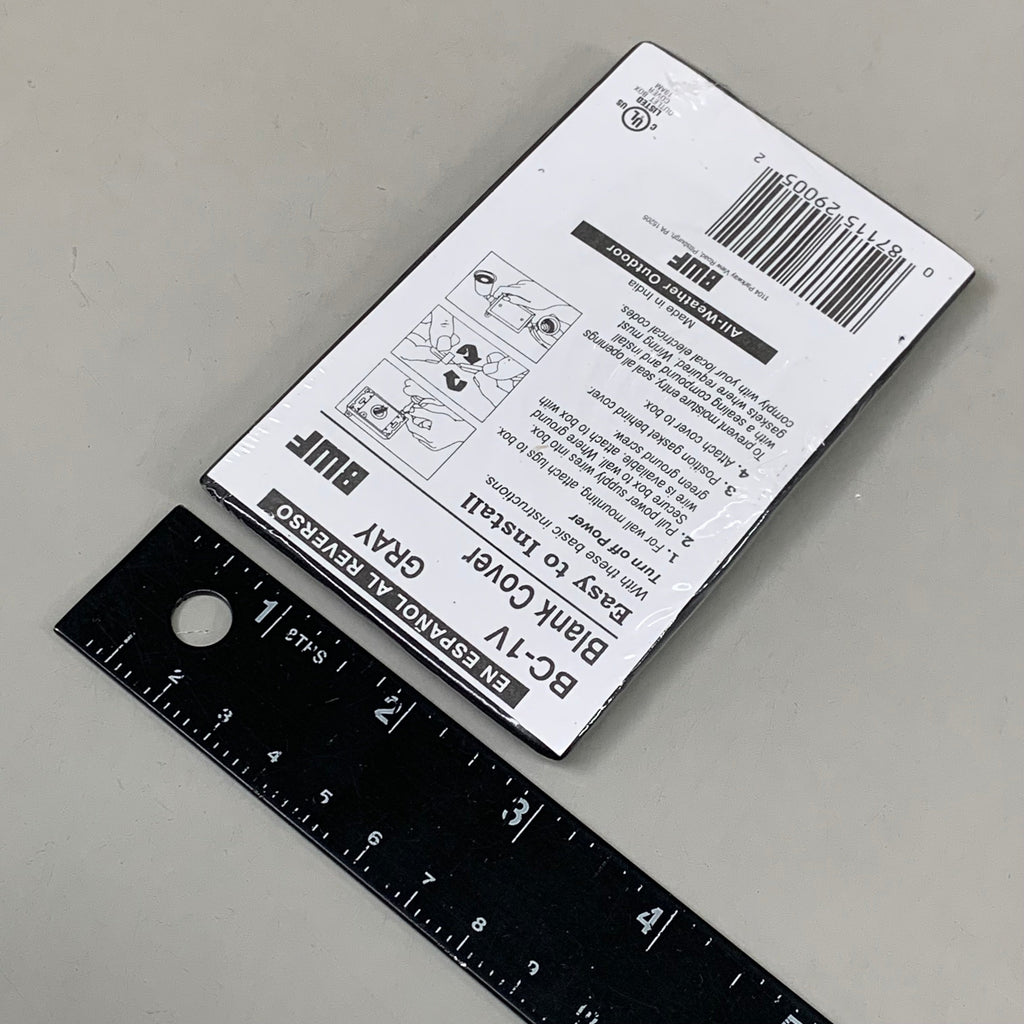 BWF (6 PACK) Single Gang Weatherproof Blank Wallplate Grey BC-1V