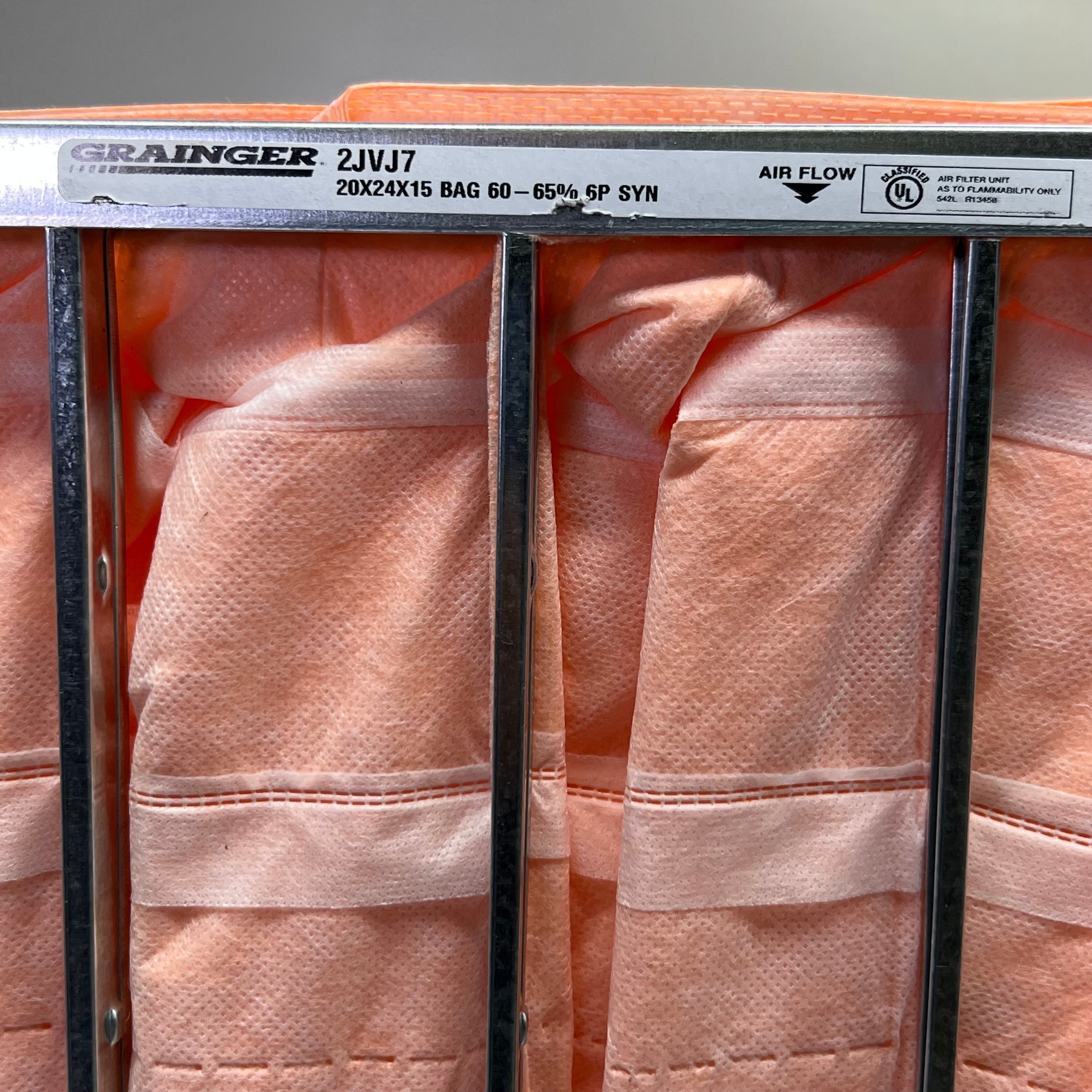 GRAINGER (4 Pcs) Rigid Cell Air Filters Sz 20 x 24 x 15, Light Pink 2JVJ7