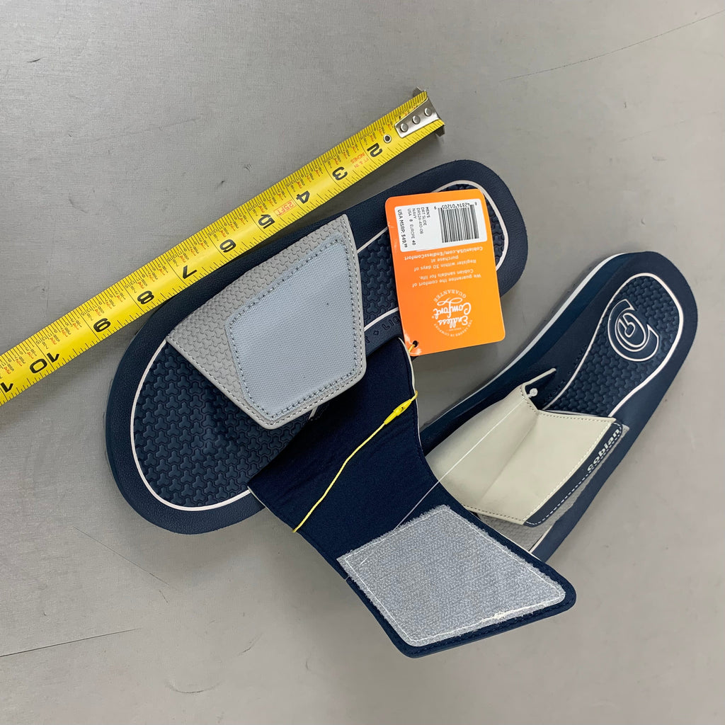 COBIAN DRT Synthetic Leather Strap Slide Sandals Men's Sz 9, 41.5 EU Navy DRS24-410-9