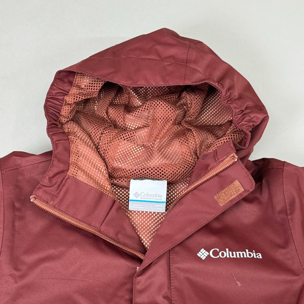 COLUMBIA Hikebound Jacket Waterproof Breathable Omni-Tech Youth XXS Spice Auburn