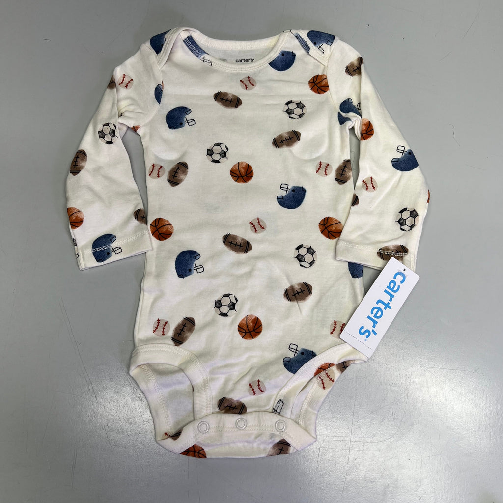 CARTERS (SET OF 3) Game Day Outfits Baby Boy's Sz 3M Brown/White/Navy 1S99120