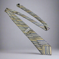 PRONTO UOMO 100% Silk Stripe Pattern Design Tie 60" Yellow/Blue (Pre-Owned)
