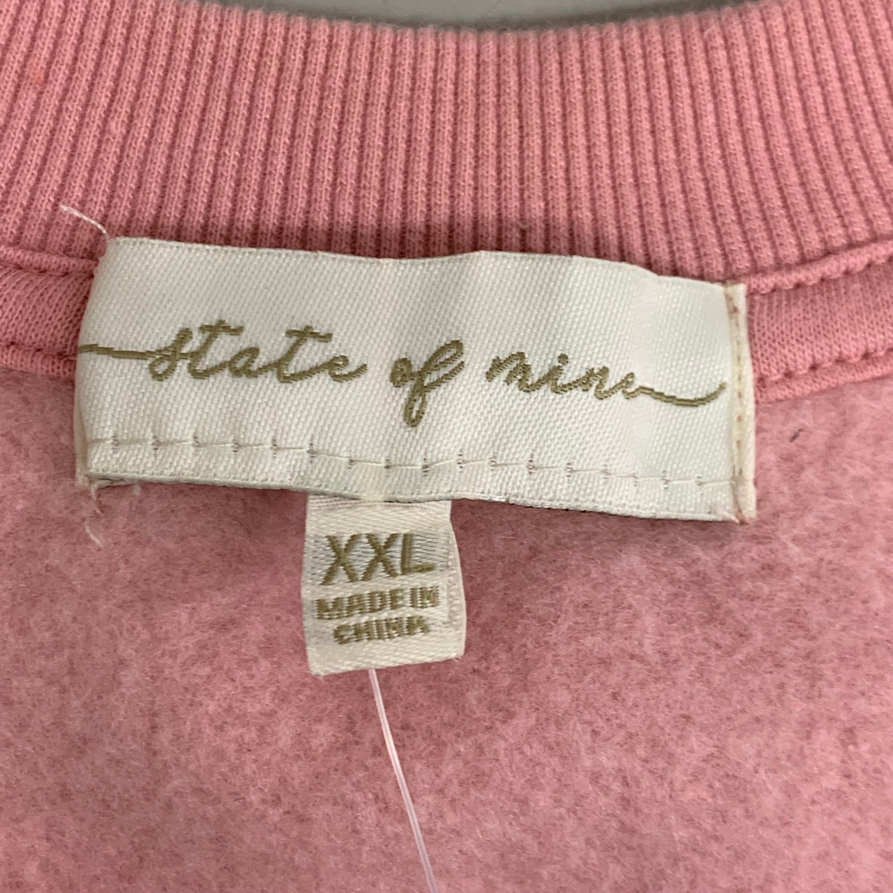 STATE OF MINE Women's Texas Print Sweatshirt Sz-XXLarge Blush 15711