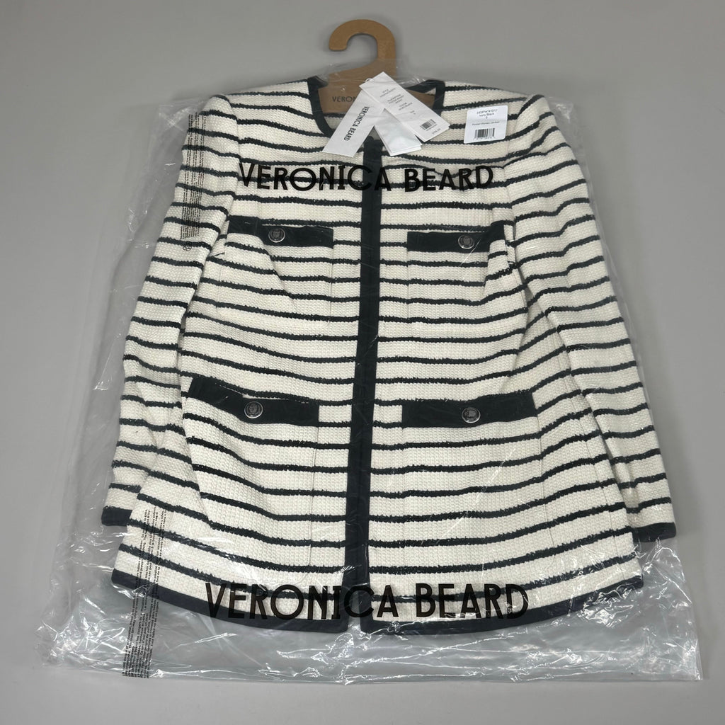 VERONICA BEARD Women's Foster Dickey Jacket Sz-0 Ivory/Black 2406TW7410717