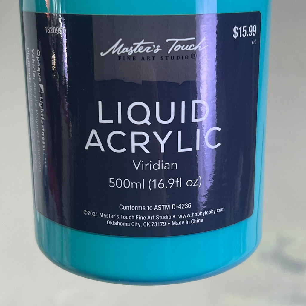 MASTERS TOUCH (2 PACK) Liquid Acrylic Artist Paint 16.9 oz Viridian 1820950