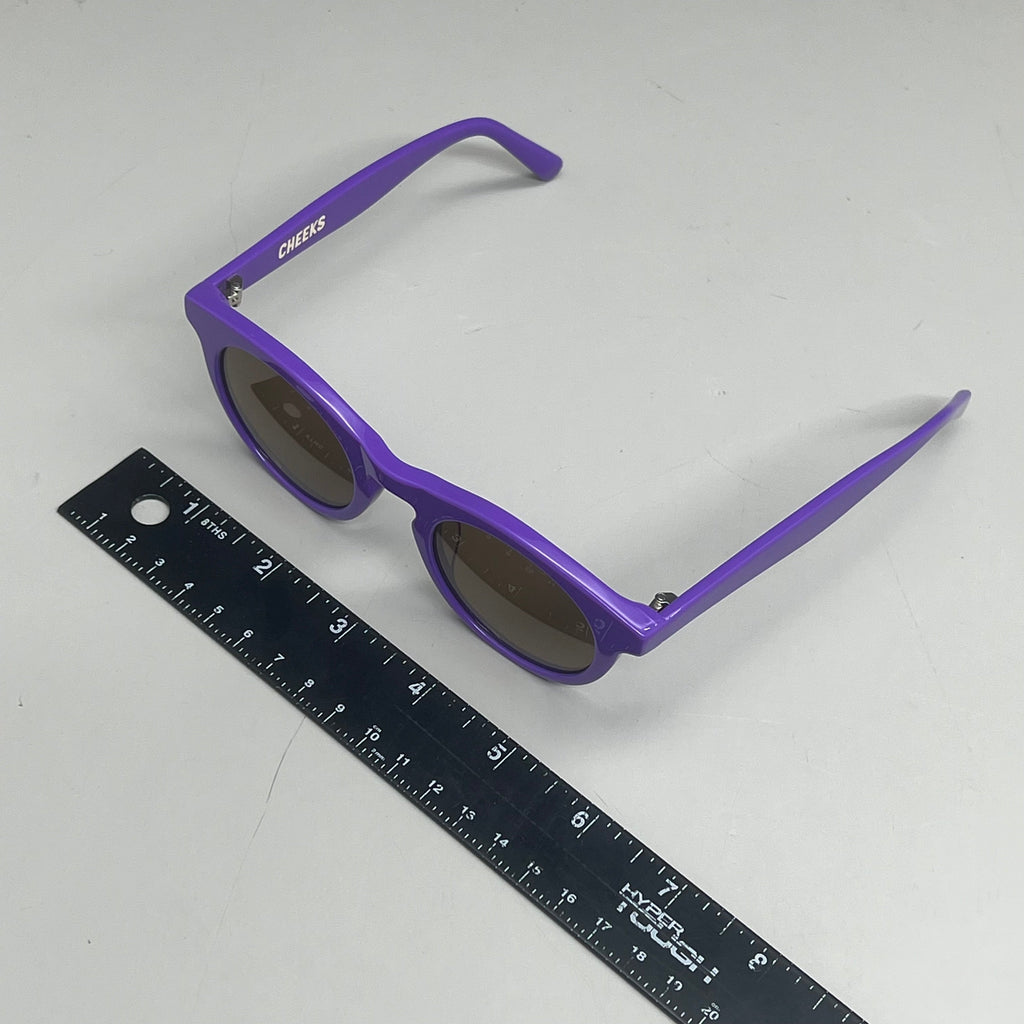 FRIDA MAE CHEEK Clemente Round Polarized Lens Sunglasses Purple SUN-ROUND-PUR AS-IS