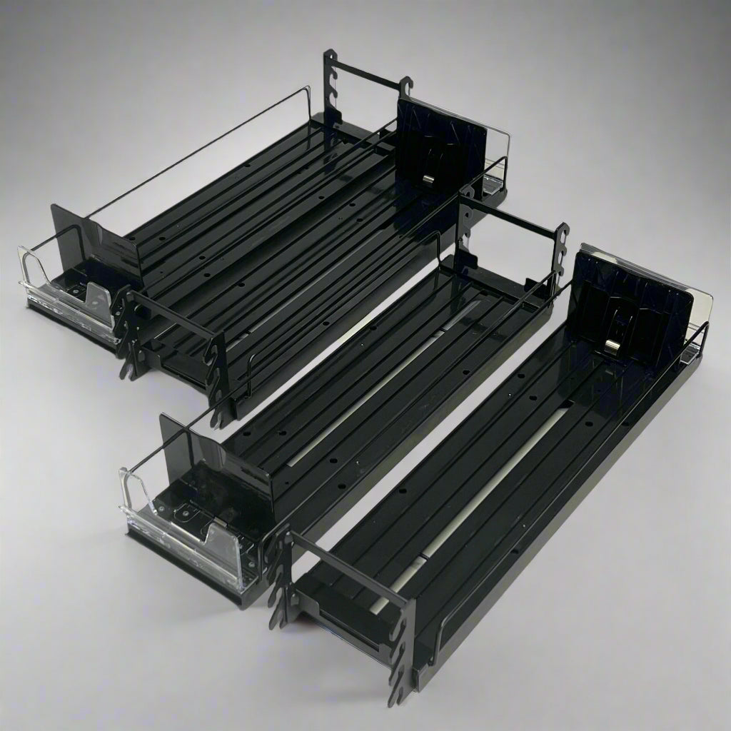 STEPHEN GOULD CORP (4 PACK) Slim Line Double Pushers Tray With Bed Black SG409