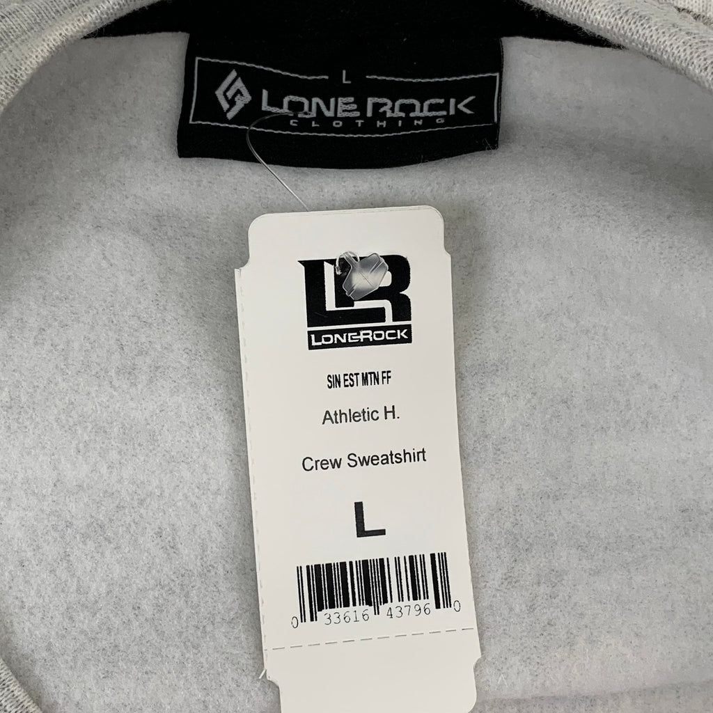 LONEROCK Helen Georgia Crew Sweatshirt Sz Large Grey/White