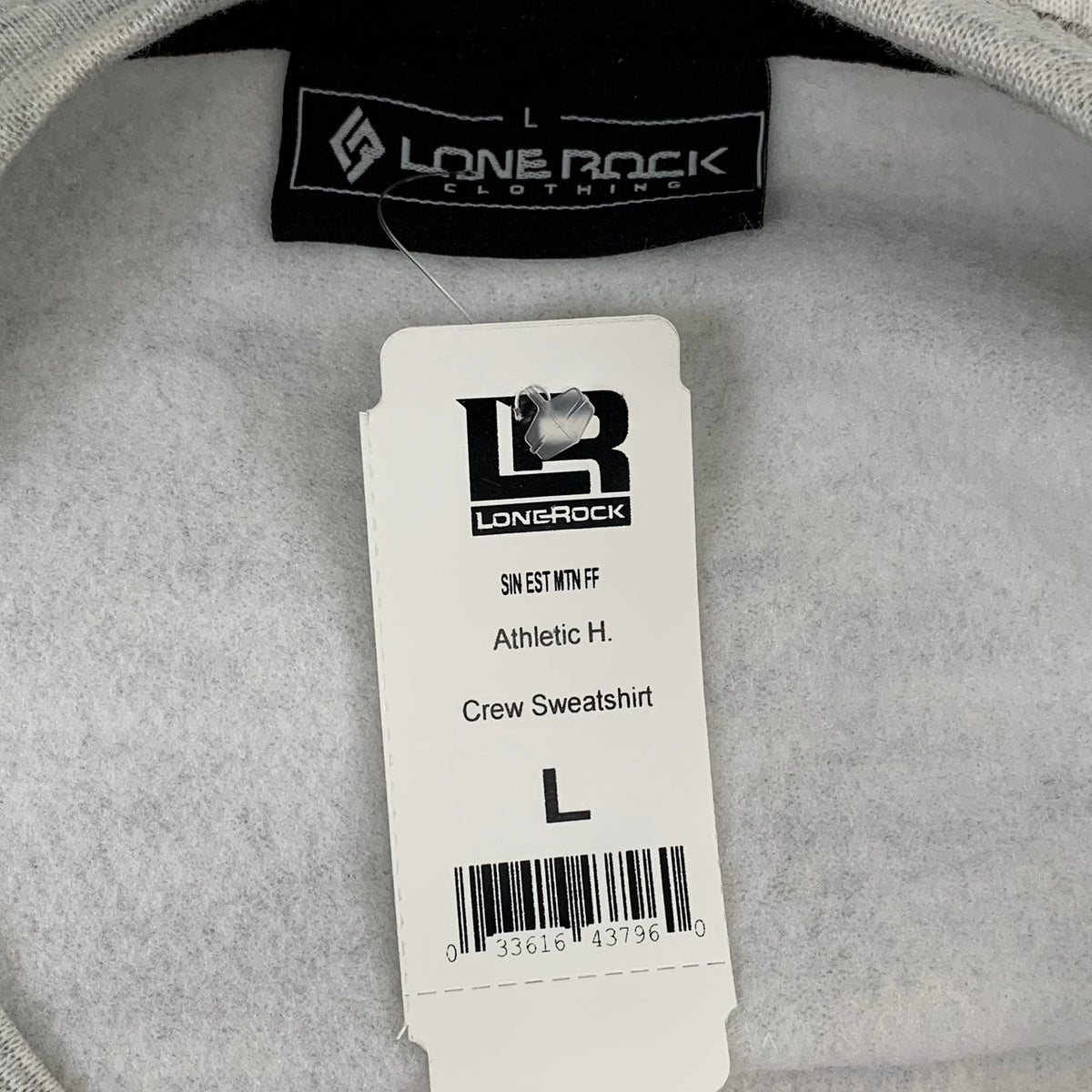LONEROCK Helen Georgia Crew Sweatshirt Sz Large Grey/White