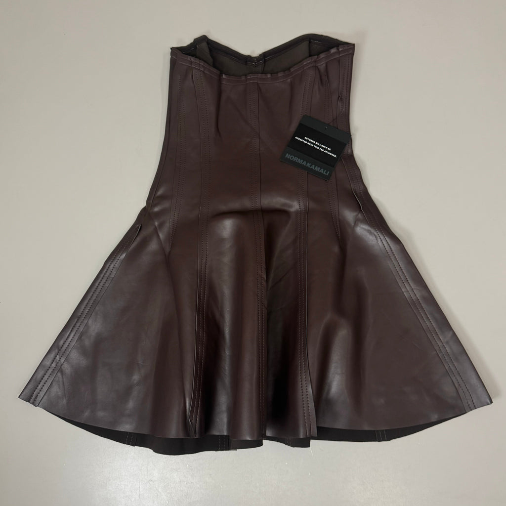 NORMA KAMALI Strapless Grace Mini Dress Unlined Women's Sz XXS/32 Chocolate