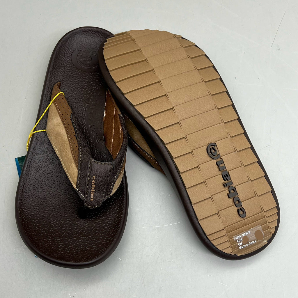 COBIAN Compass Synthetic Leather Strap Sandals Men's Sz 11, EU 44 Chocolate COM25-201-11