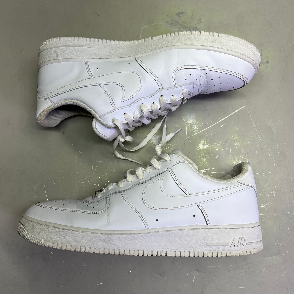 NIKE Air Force 1 '07 Leather Details Shoes Men's Sz 15 White (Pre-Owned)