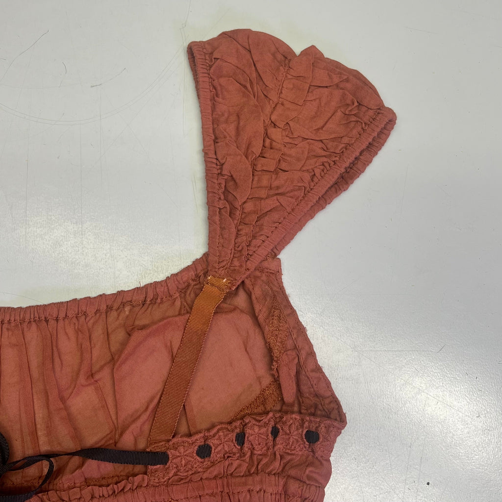 FREE PEOPLE Linen Textile Sweet On Your Crop Women's Sz M Maple Syrup 96849898