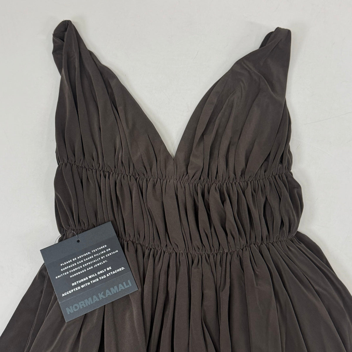NORMA KAMALI Goddess Dress Unlined Women's Sz XS/34 Chocolate KK3233PL292028