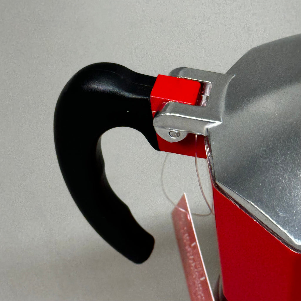 COOK PREP EAT Aluminum Espresso Coffee Stay Cool Handle 3-Cup Capacity Red 33122