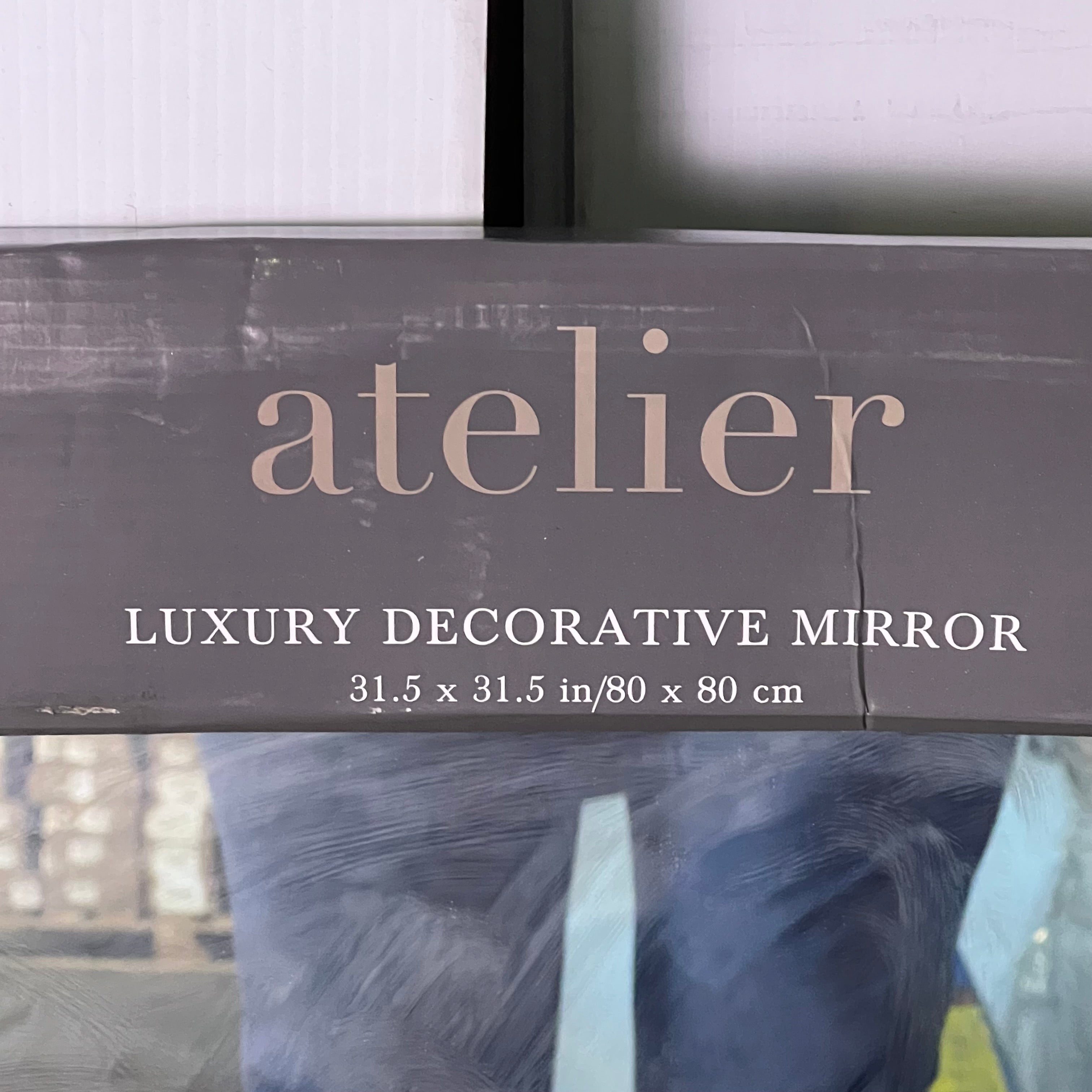 ATELIER Round Luxury Decorative Mirror Sz 31.5" x 31.5" Gold (Distressed Box)