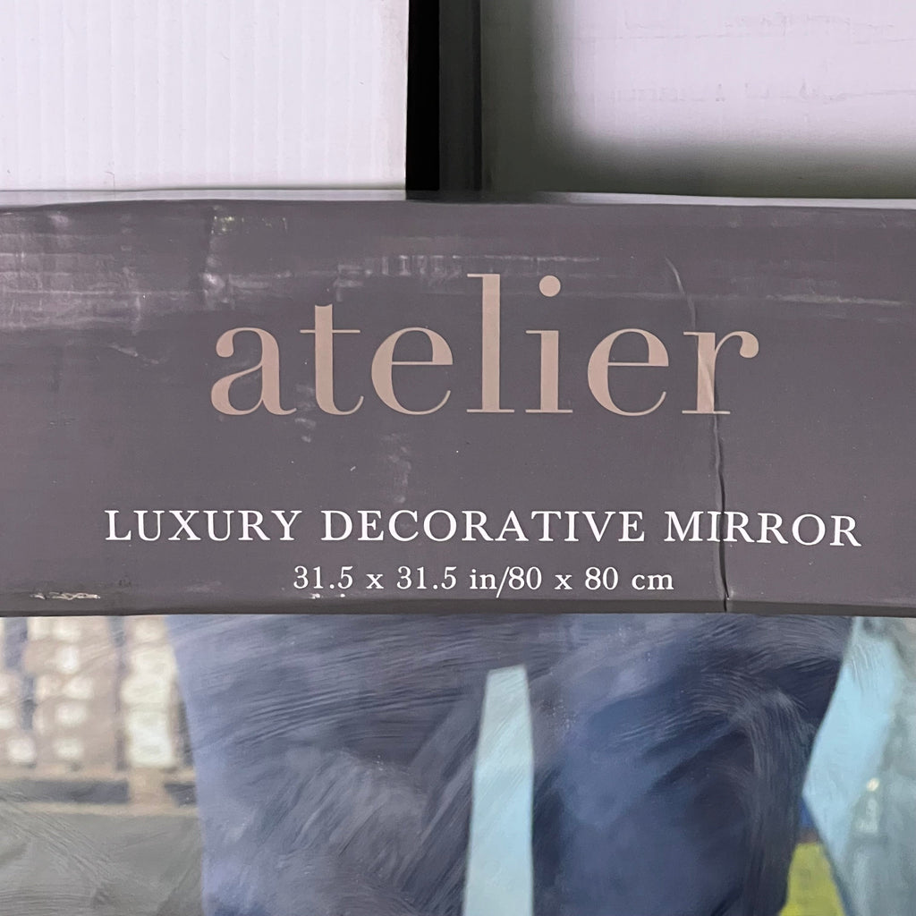 ATELIER Round Luxury Decorative Mirror Sz 31.5" x 31.5" Gold (Distressed Box)