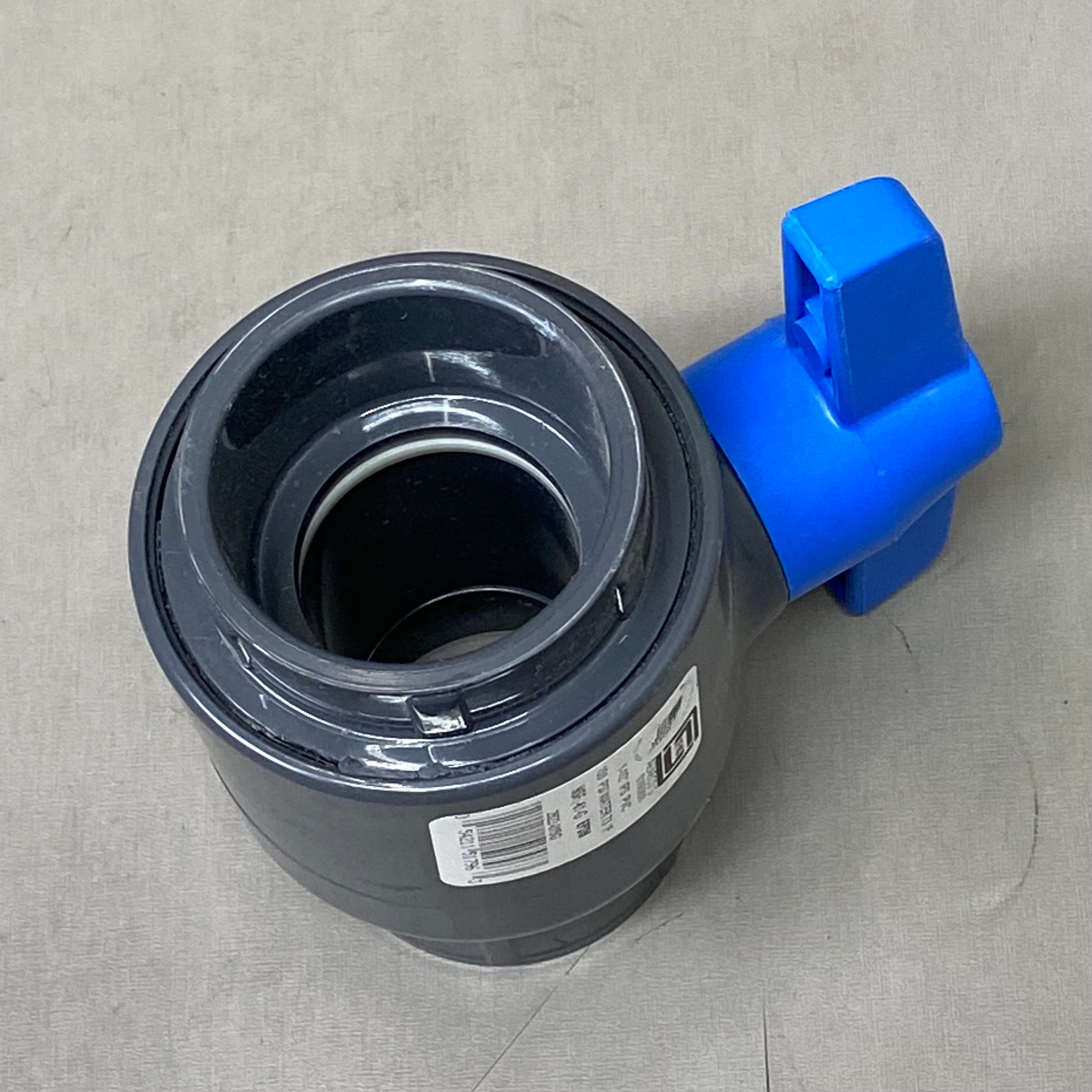 DRAINAGE SOLUTIONS Utility Socket Ball Valve 1-1/2" Grey/Blue 2622-015G