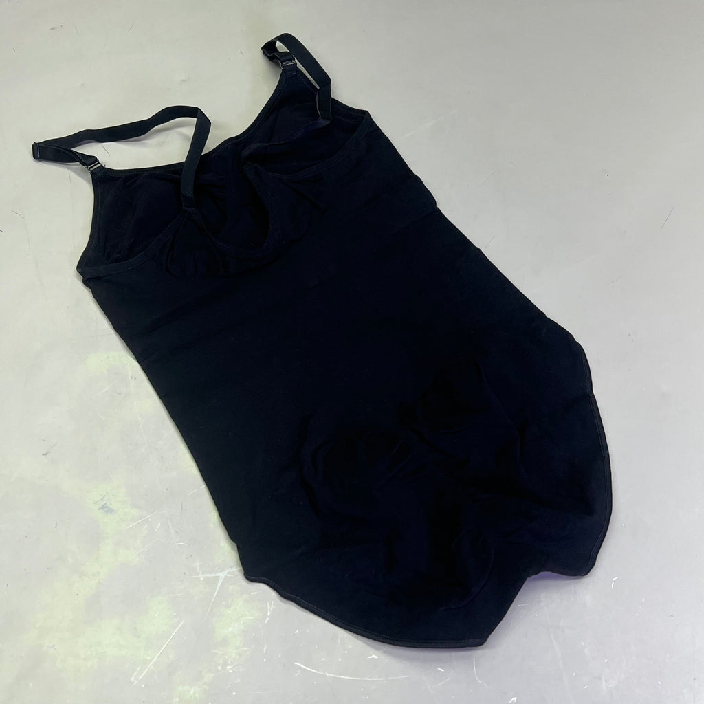 LUXMERY Breathable Stretch Fabric Low Back Sculpting Body Suit Sz L Black