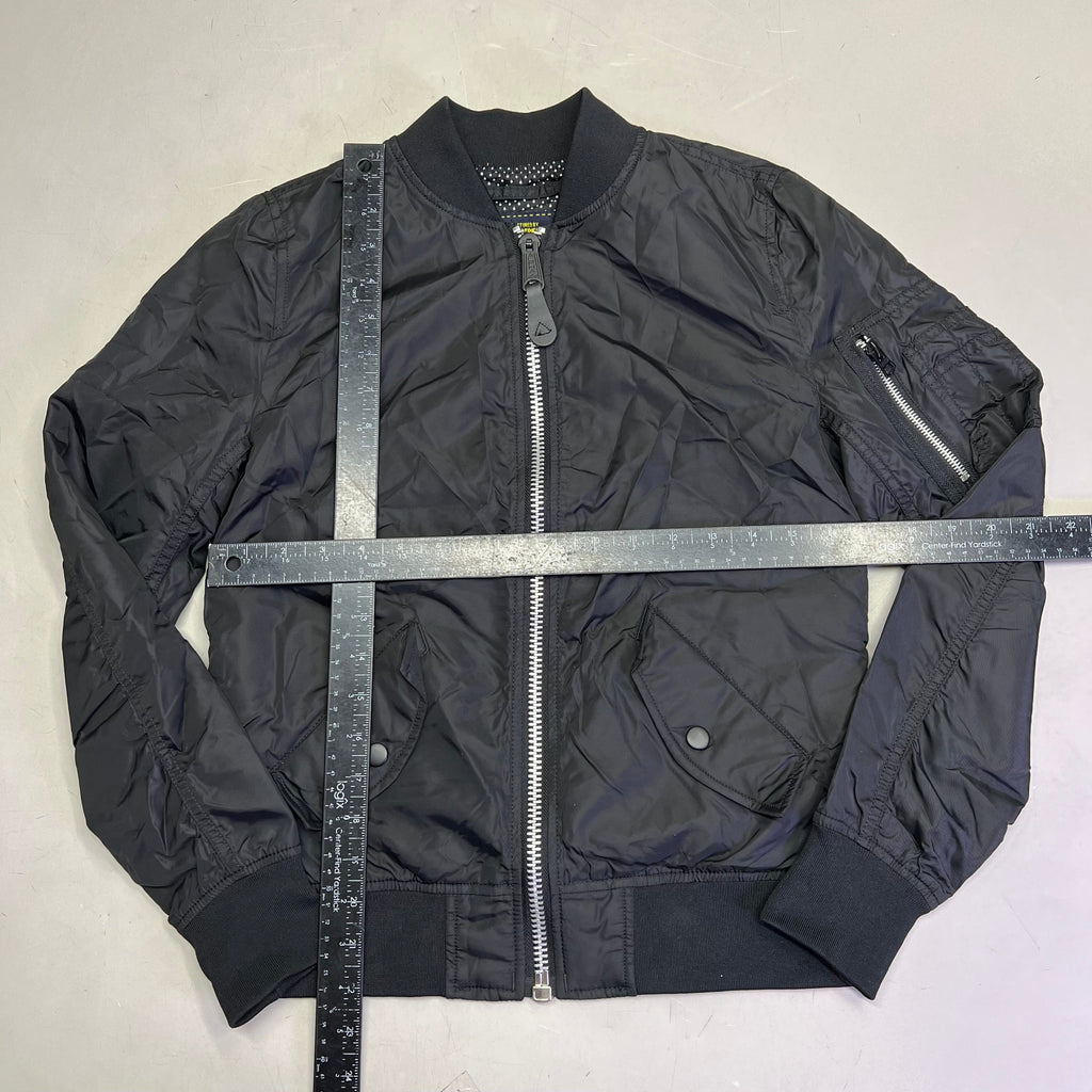 ALPHA INDUSTRIES  Bomber Jacket Orange Lined Unisex Sz XS Black (Pre-Owned)