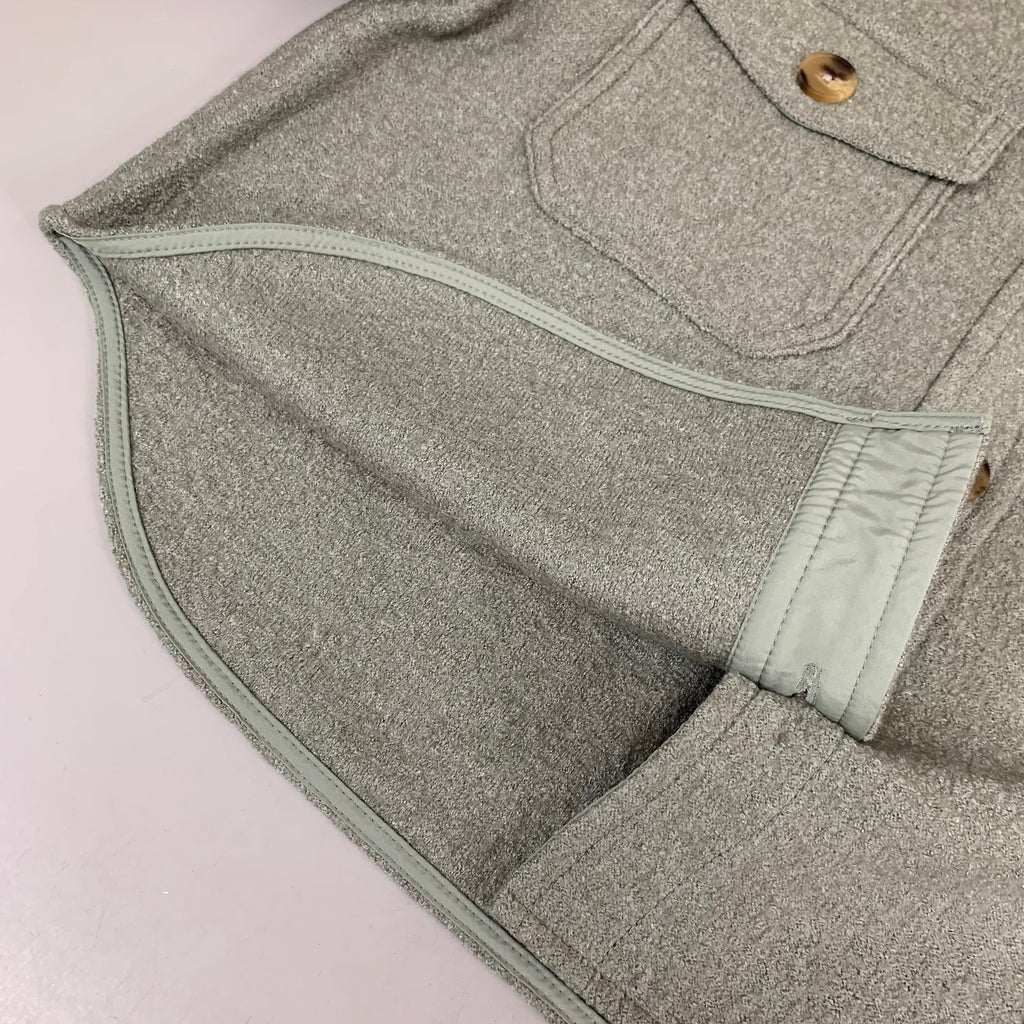 LEVI'S Front Button Cropped Jacket W/ Laydown Collar Women's Large Tea Green 595450040