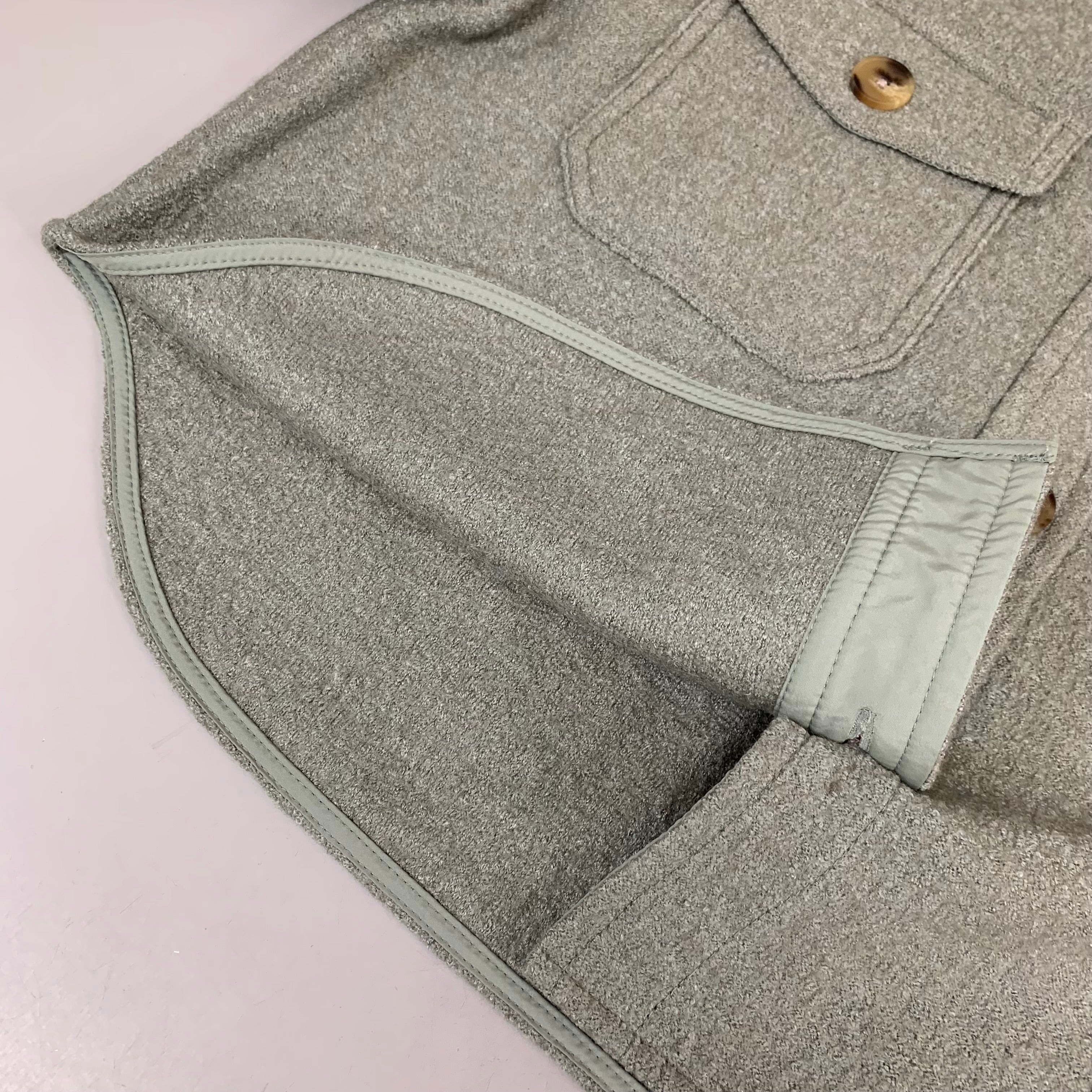 LEVI'S Front Button Cropped Jacket W/ Laydown Collar Women's Large Tea Green 595450040