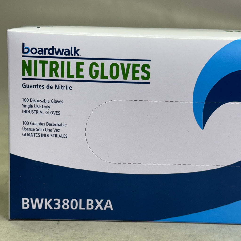 BOARDWALK (2 PACK) Disposable Nitrile Gloves Sz L, Blue BWK380LBXA