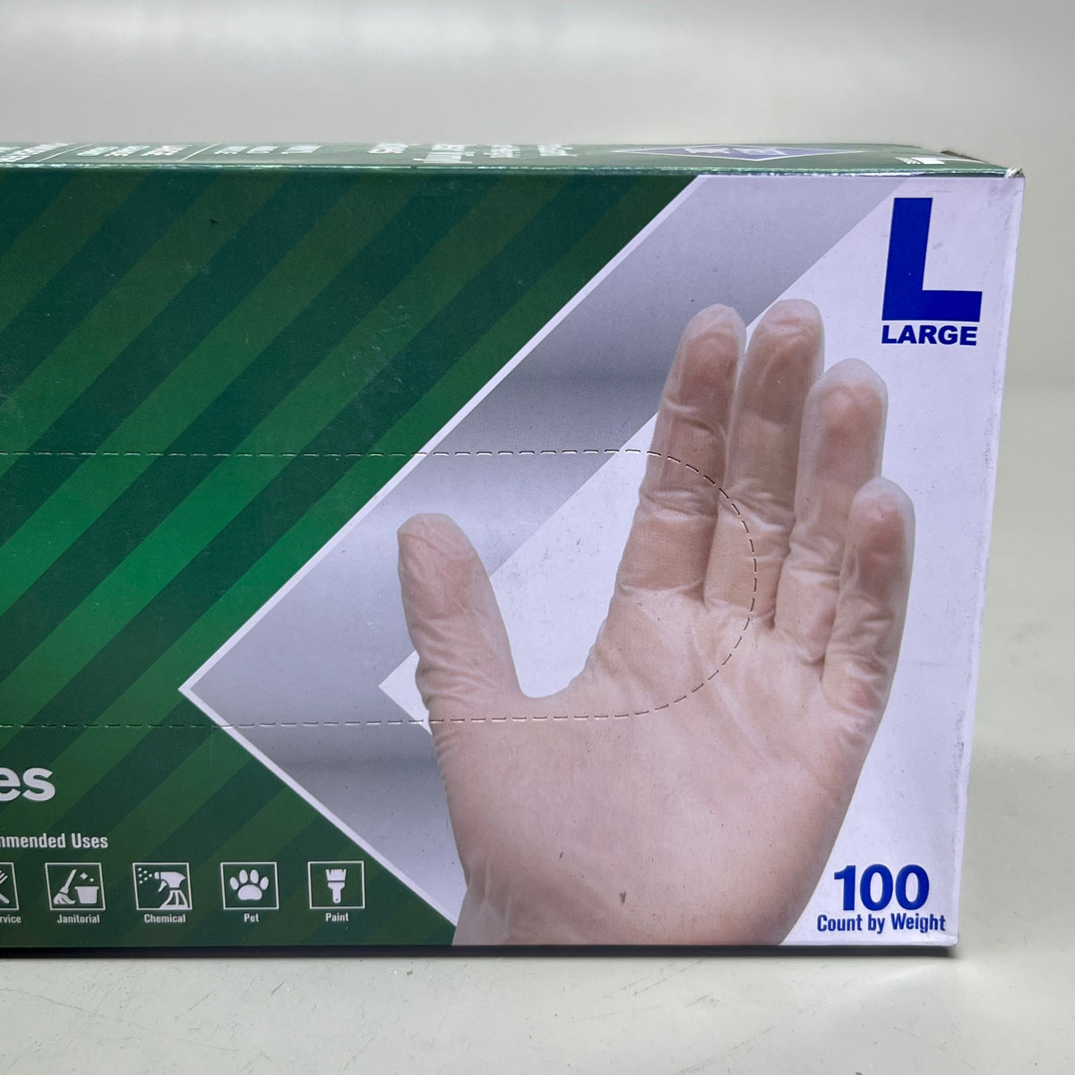 SAFETY ZONE (2 PACK of 100 Gloves) Clear Vinyl Gloves Sz L, GVP9-LG-HH