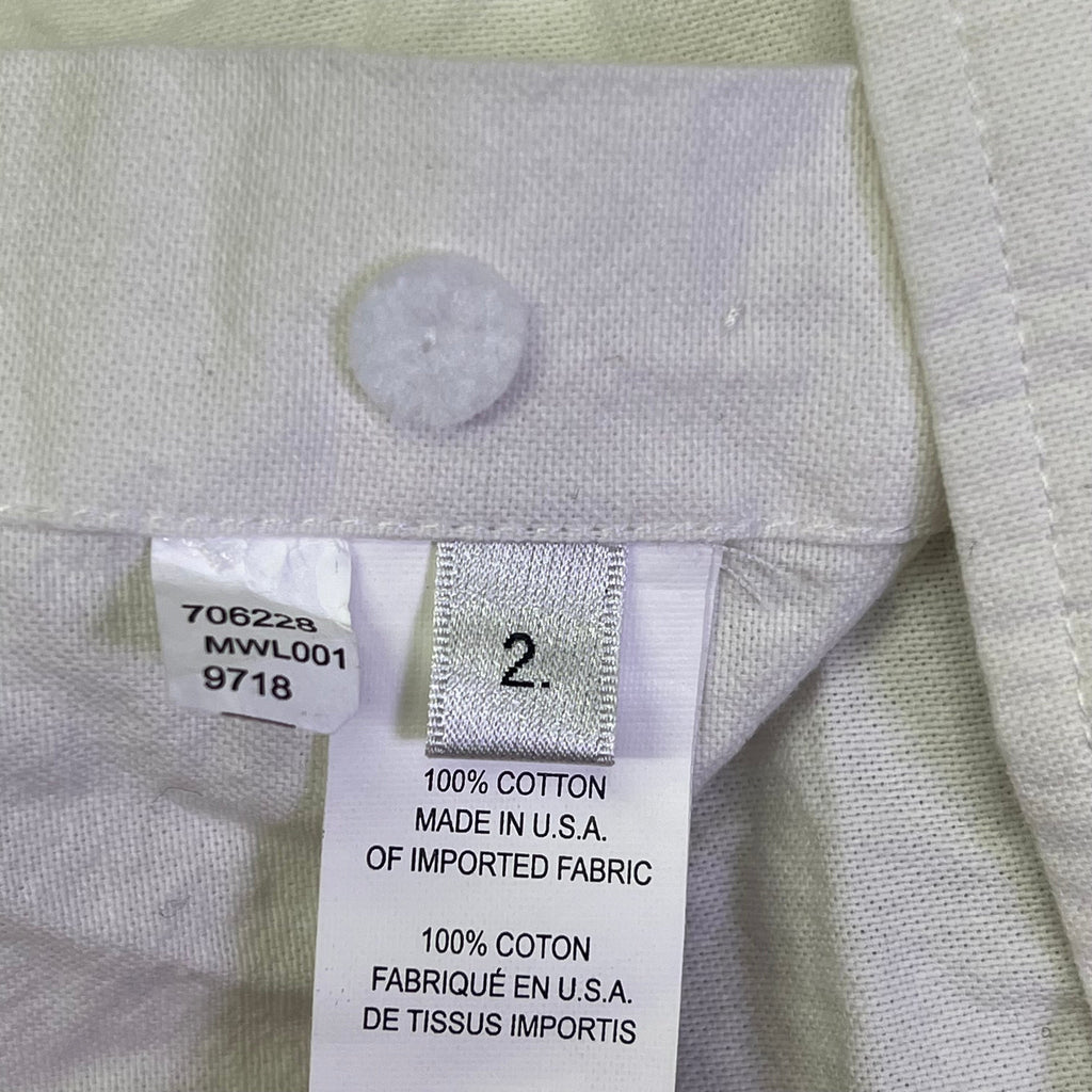 THOM BROWNE 4-Bar Stripe Curved Hem Button Up Shirt Mens Sz 2 White (Pre-Owned)