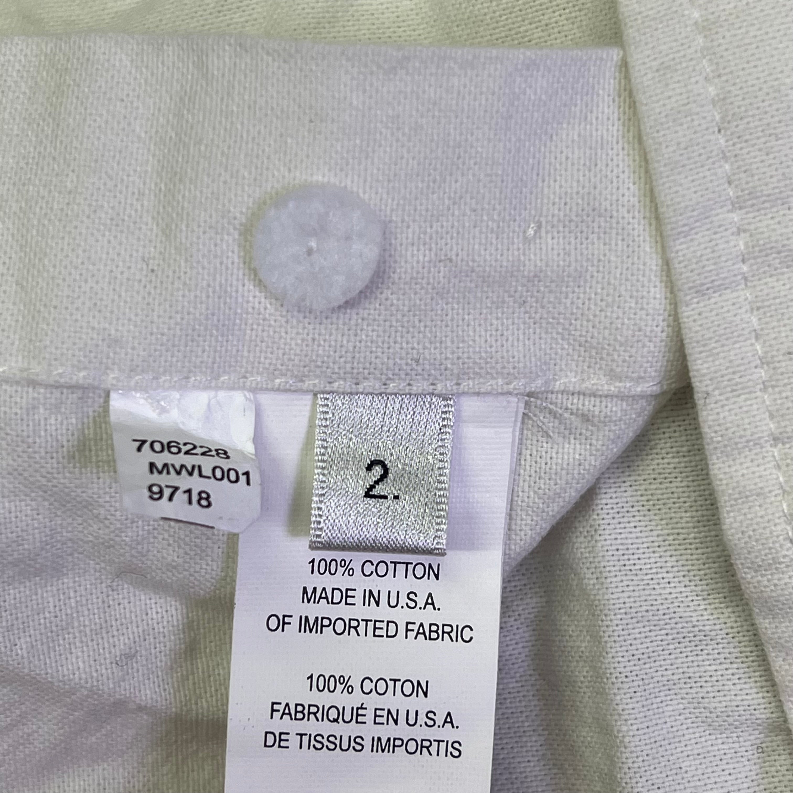 THOM BROWNE 4-Bar Stripe Curved Hem Button Up Shirt Mens Sz 2 White (Pre-Owned)