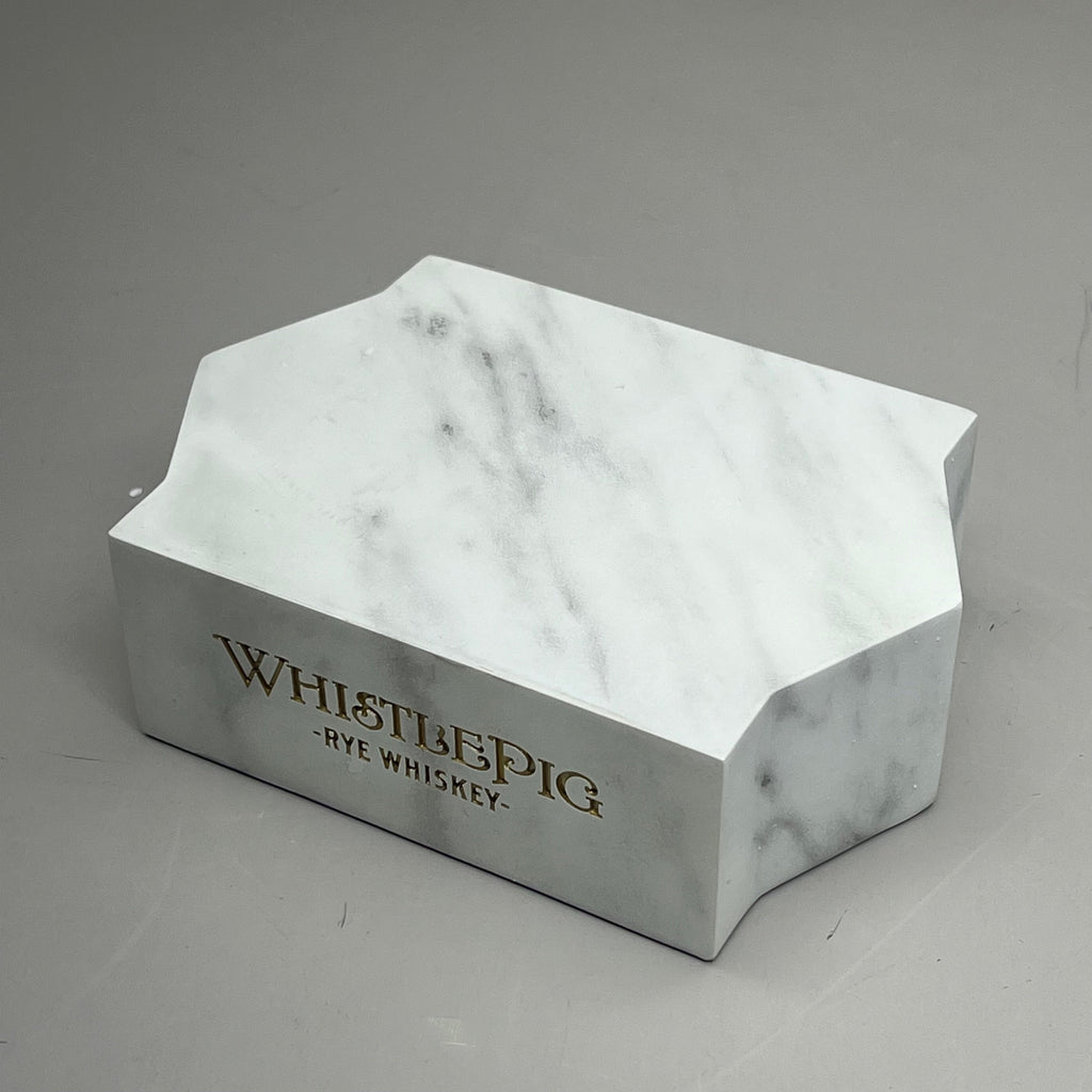 WHISTLE PIG Rye Whiskey 18 Year Single Bottle Glorifier Faux Marble White/Gold