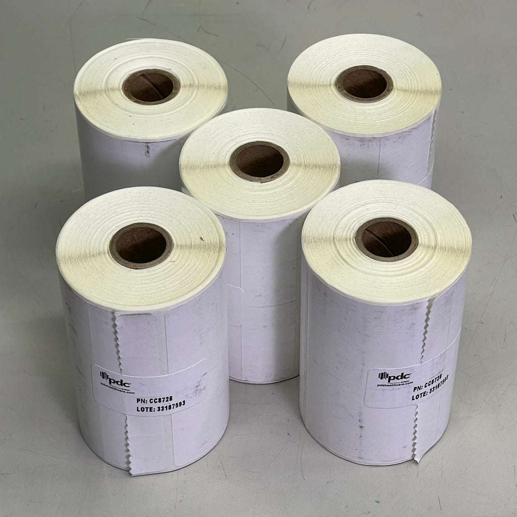 PDC (5 PACK) Thermal Wristband 155/Roll, 4" x 4-1/2" Bands White CC8728