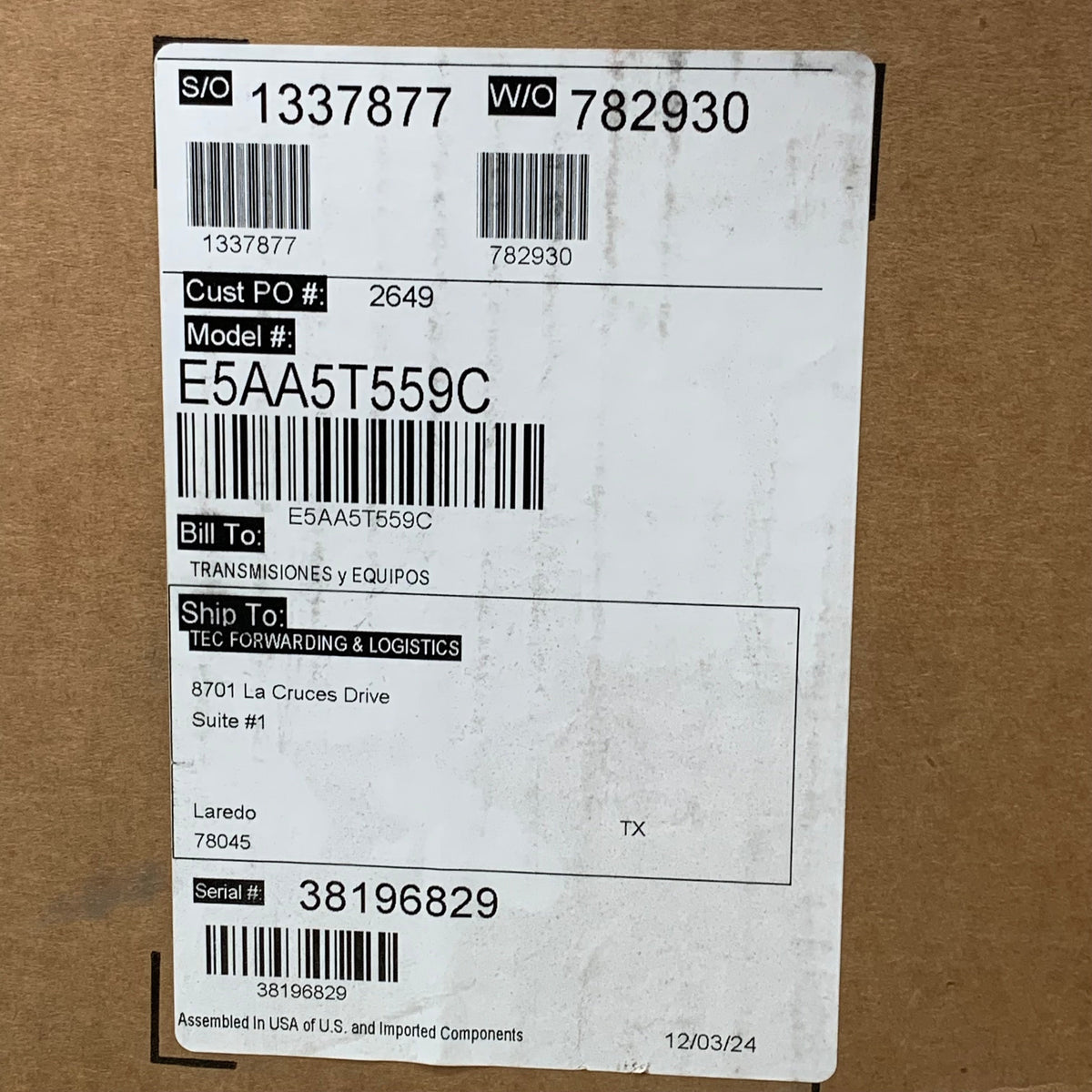 VERSAMATIC Air Operated Double Diaphragm Pump 1/2"  E5AP5T559C